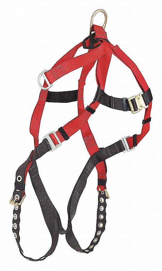 FALL ARREST HARNESS, BAYONET, 310 LB, UNIVERSAL, STEEL WITH POLYESTER WEBBING