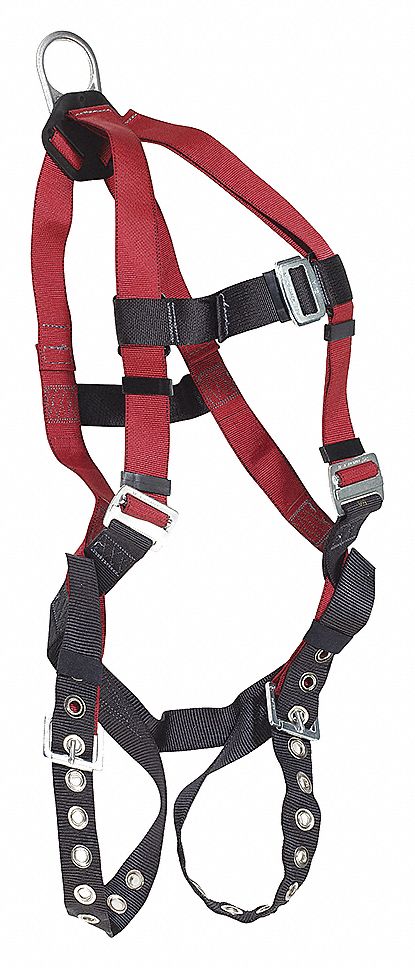 FALL ARREST HARNESS, TONGUE BUCKLE, 310 LB, UNIVERSAL, STEEL WITH POLYESTER WEBBING
