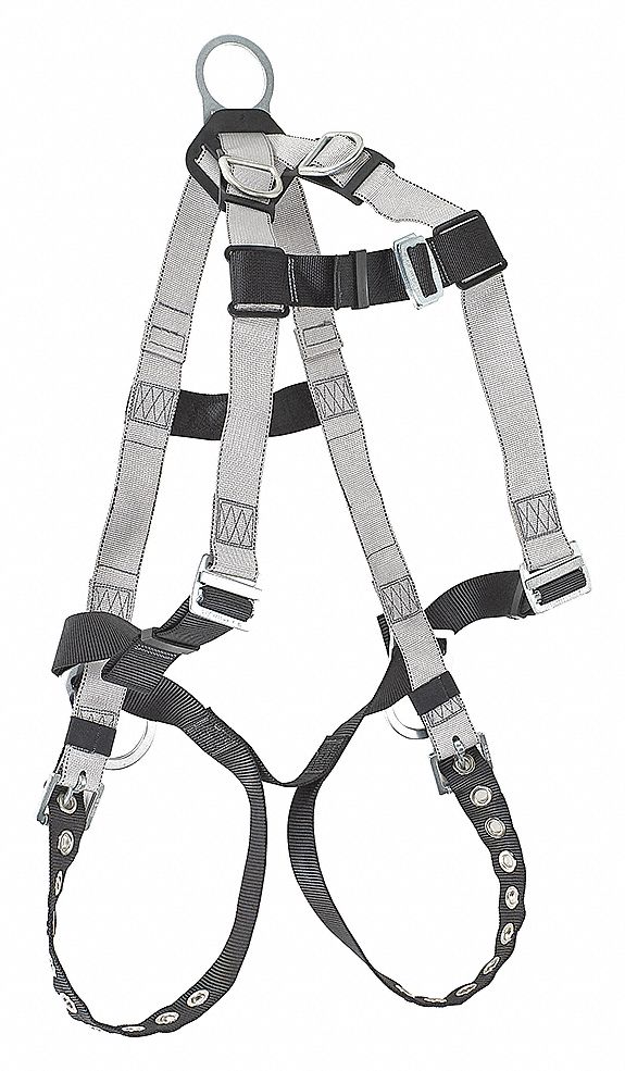 HARNESS, CONFINED SPACES, TONGUE BUCKLE, ECONOMY, 310 LB, SZ XL, STEEL W POLYESTER WEBBING