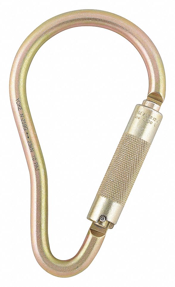 DYNAMIC CARABINER, TWIST LOCK, 35 LB TENSILE STRENGTH, CSA, 8 1/2 IN L