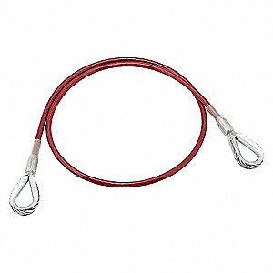 CABLE SLING, SWAGED, CAPACITY 310 LBS, TENSILE STRENGTH 5000 LBS, 1/4 IN X 6 FT, GALVANIZED STEEL