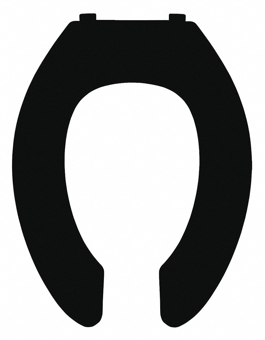 Toilet Seat: Open, Cover Not Included, Stainless Steel, External Check, 1 in Seat Ht, Black