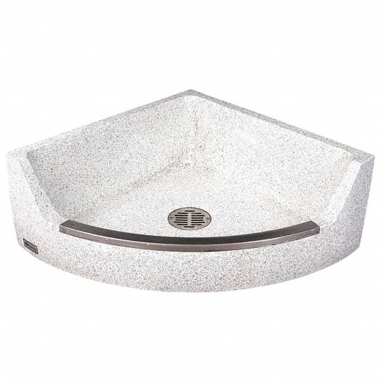 TERRAZZO-WARE, Terrazzo, 12 in Overall Ht, Corner Terrazzo Mop Sink ...