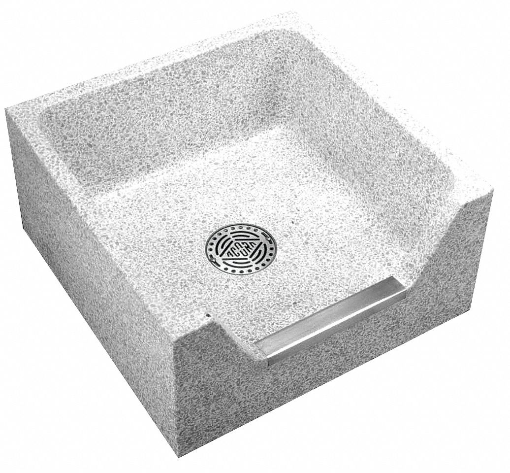 Mop Sink: Terrazzo-Ware, Terrazzo, 12 in Overall Ht, 20 in x 20 in Bowl Size, 4 in Bowl Dp, Square