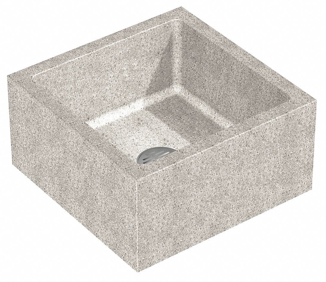 Mop Sink: Terrazzo-Ware, Terrazzo, 12 in Overall Ht, 20 in x 20 in Bowl Size, 10 in Bowl Dp