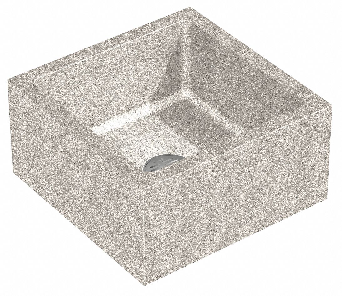 24 X 24 X 12 Palomino Tan Mop Sink 10 Bowl Depth Precast Terrazzo Composed Of Marble Chips Cast