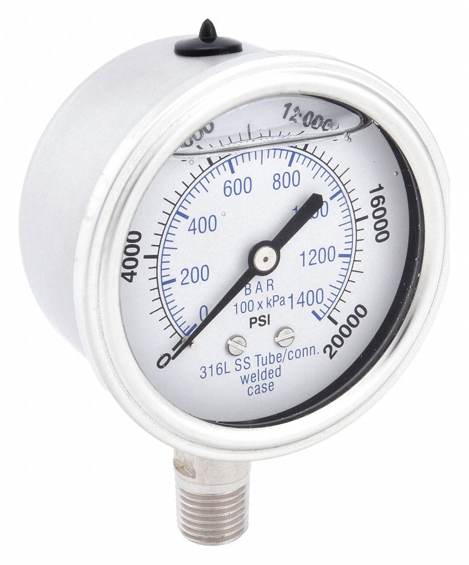 MANOMETRE, REMPLI DE LIQUIDE