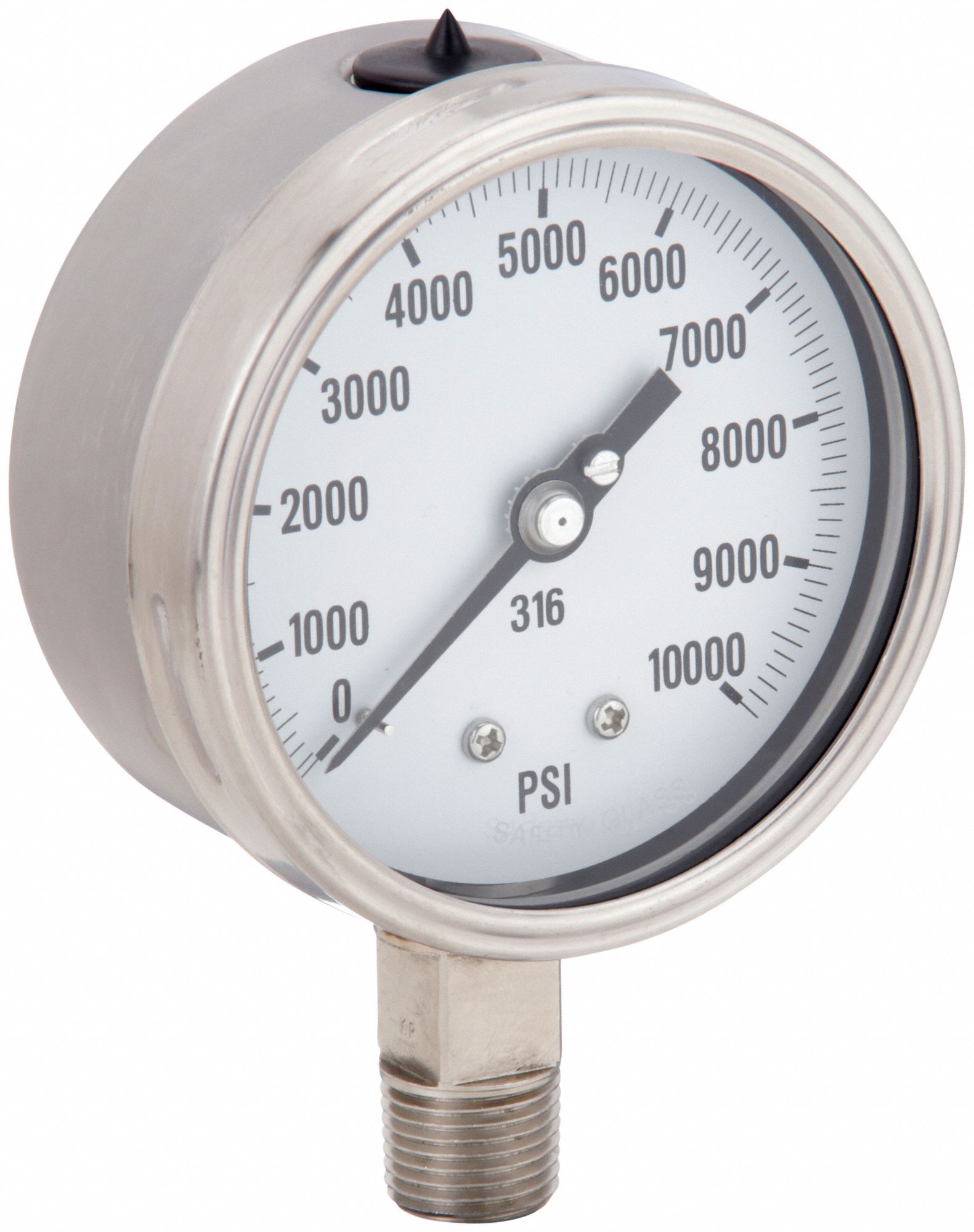 Pic Gauges 0 To 10000 Psi 4 In Dial Industrial Pressure Gauge