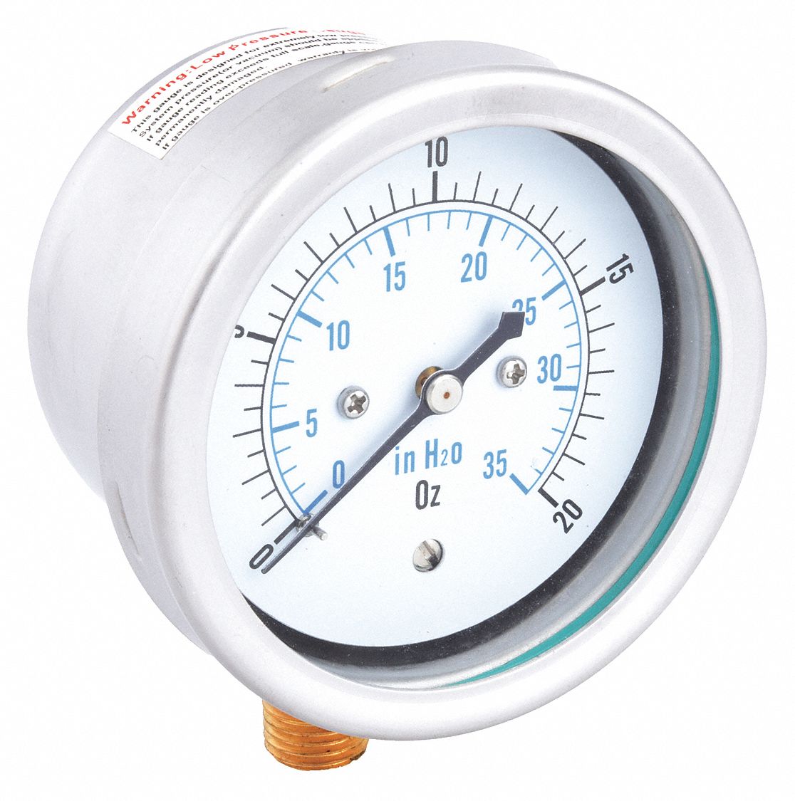 PIC GAUGES, For Natural Gas & Other Gases, 0 to 20 oz, Low Pressure Gauge 19RZ45LP1SB254