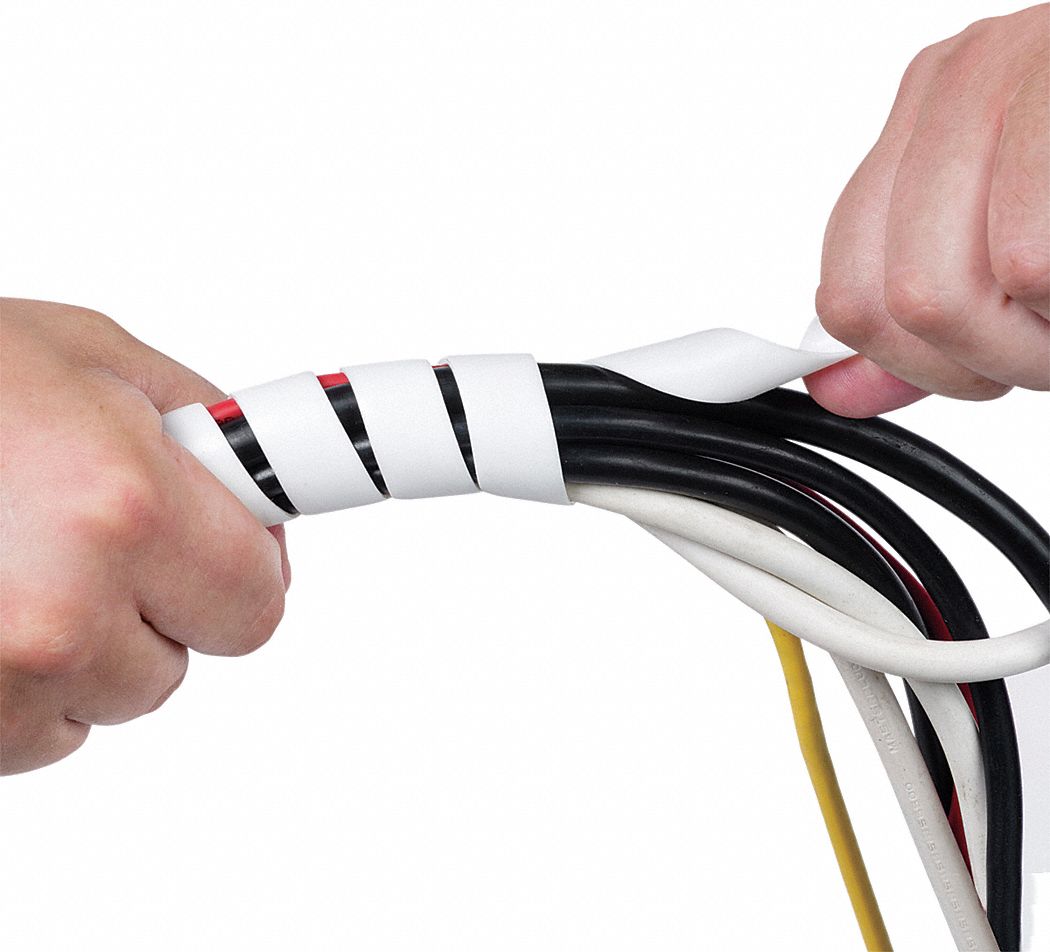 DLINE 8 ft Polyethylene Spiral Wrap, 0.3750 in to 1.500 inDia. Range