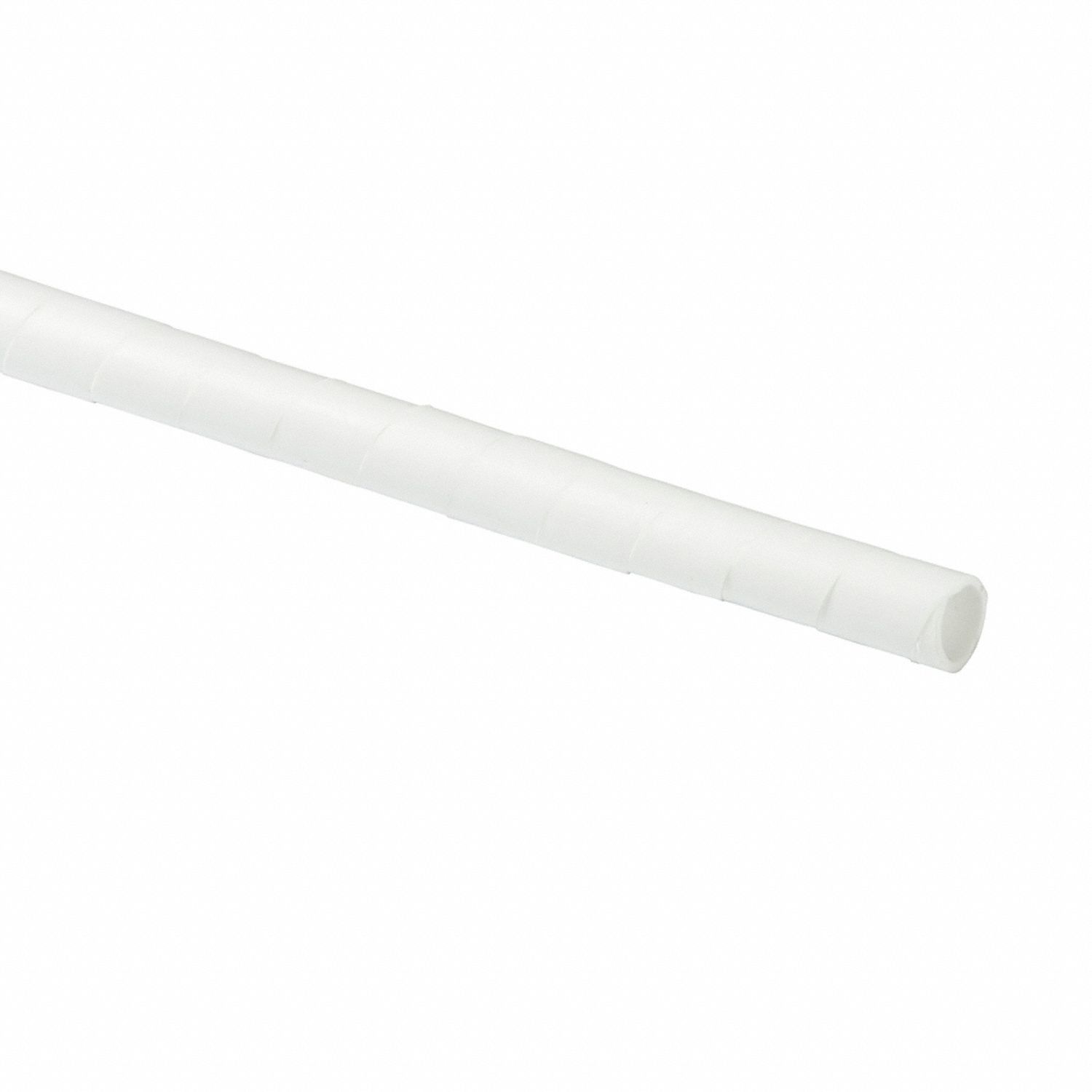 CABLE SPIRAL WRAP, ½ IN W, FOR 1½ IN MAX BUNDLE, 8 FT L, LDPE, WHITE, -50 ° C TO 140 ° C