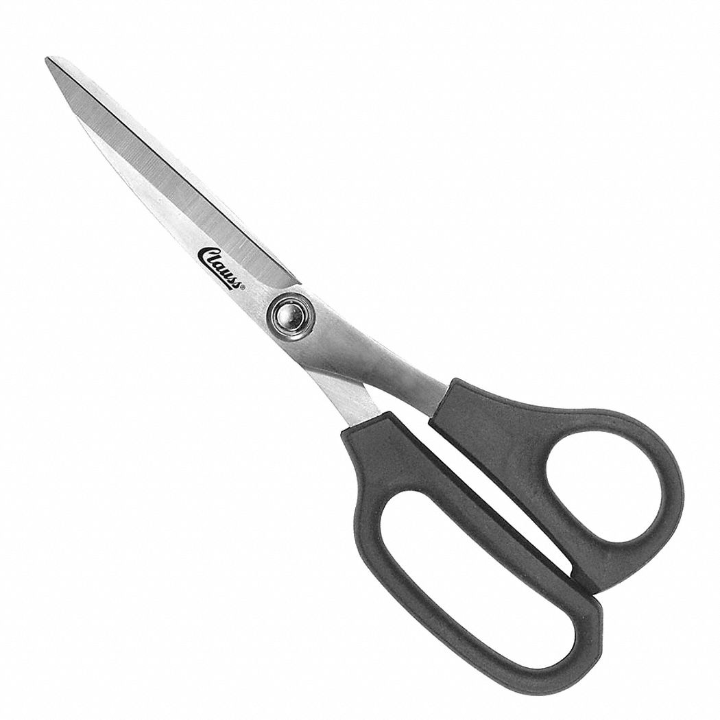 SCISSORS, AMBIDEXTROUS, 8 IN OVERALL L, STRAIGHT, STAINLESS STEEL, POINTED, BLACK