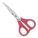 SCISSORS, AMBIDEXTROUS, 5 IN OVERALL L, STRAIGHT, STAINLESS STEEL, POINTED, RED