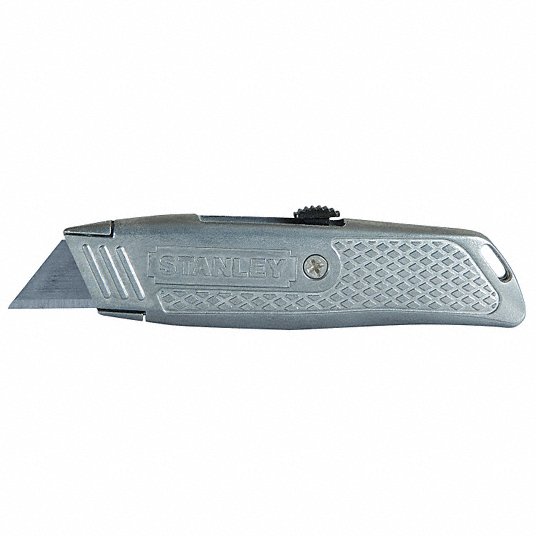 Utility Knife,  Silver,  Stainless Steel,  5 in Overall Length,  Number of Blades Included 1