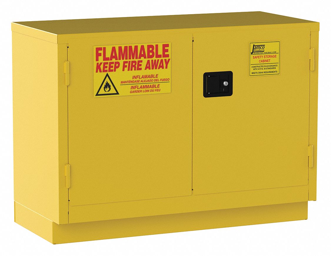 JAMCO 30 gal Flammable Cabinet, Manual Safety Cabinet Door ...