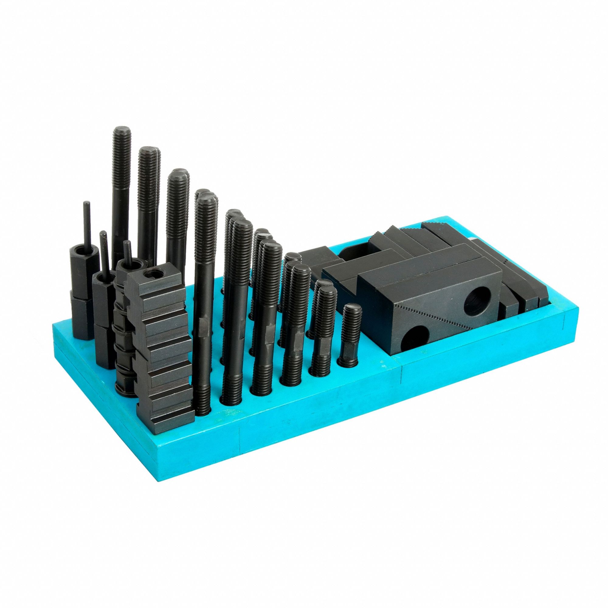 Machine Clamping Kit: For 3/4 in T-Slot, 5/8"-11 Stud, 52 Pc