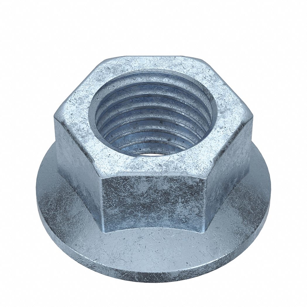 Una Drive Lock Nut: 5/8"-11 Thread Size, Waxed Zinc Plated, Grade 5, Steel, 50 PK