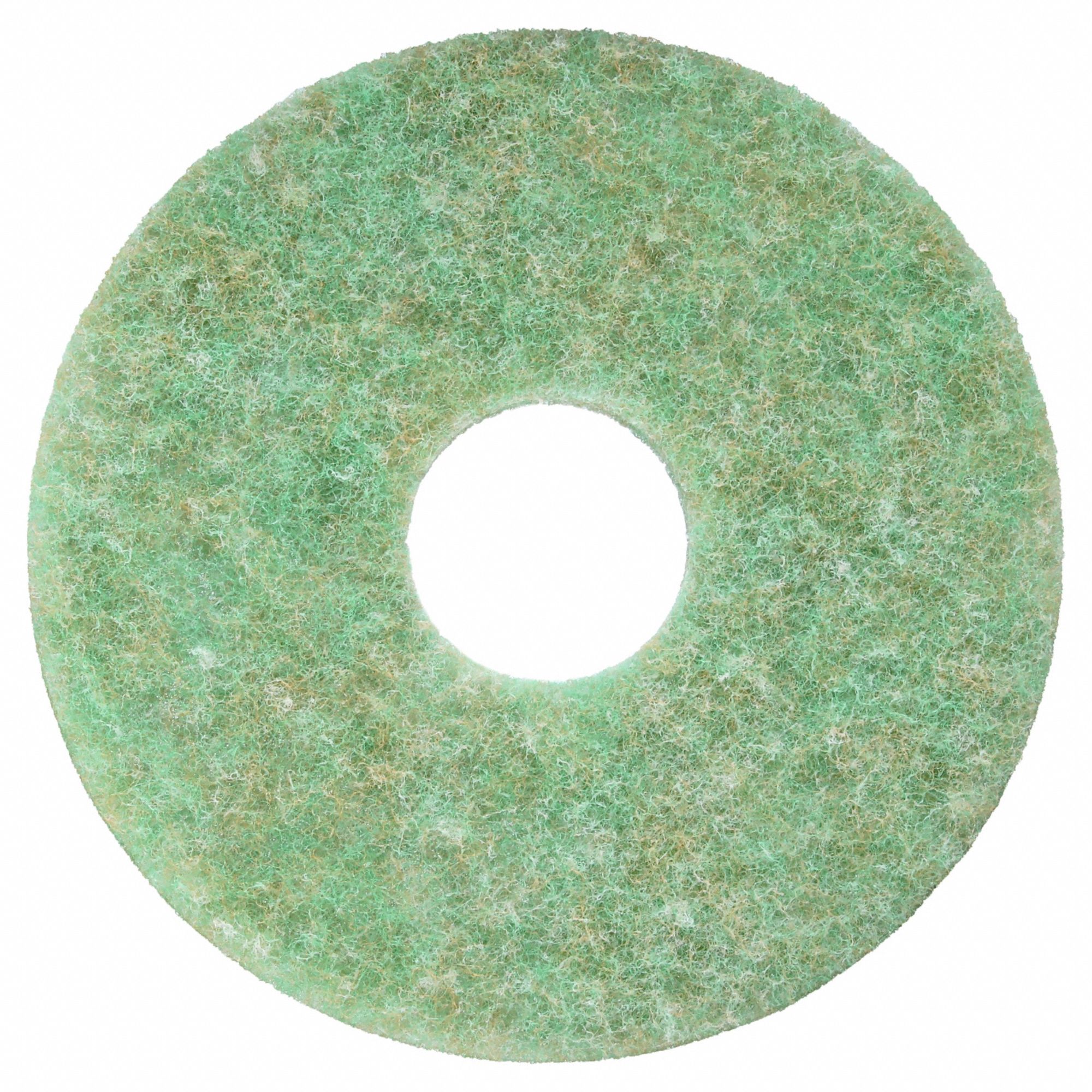 Preburnishing Pad: Deep Scrubbing, Green, 12 in Dia, Polyester, 5 PK