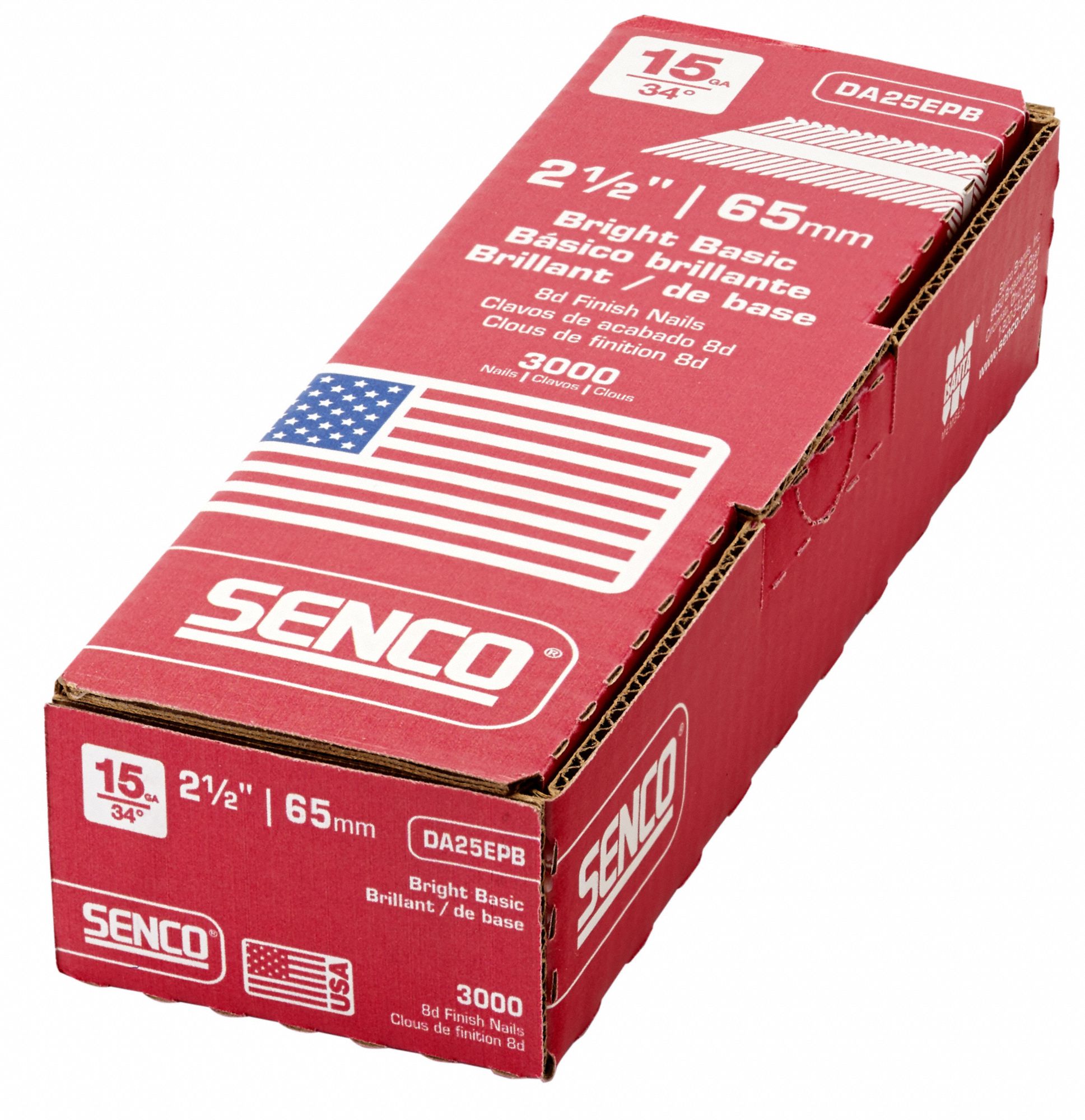 SENCO Angled Finish Nails, Finishing Nails, 15 ga Gauge, 2 1/2 in