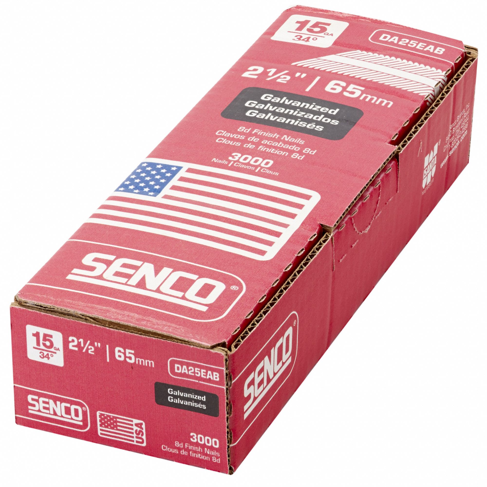 SENCO Angled Finish Nails, Finishing Nails, 15 ga Gauge, 2 1/2 in