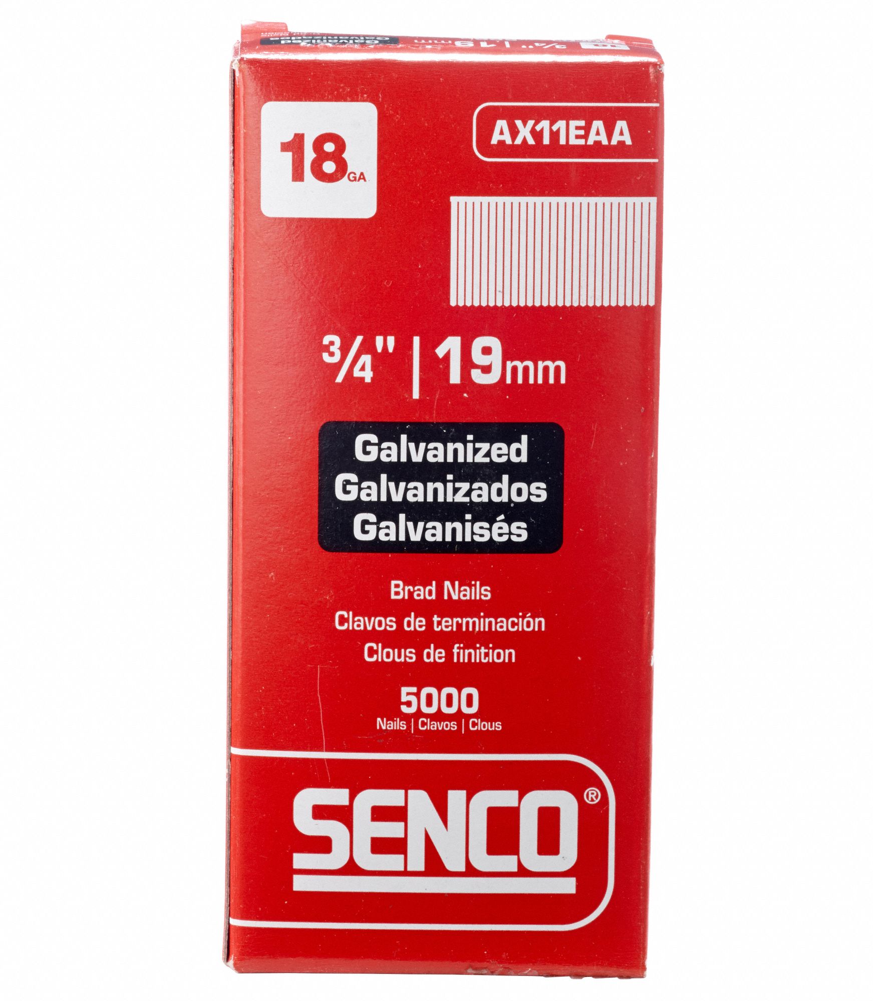 SENCO Straight Finish Nails, Finishing Nails, 18 ga Gauge, 3/4 in