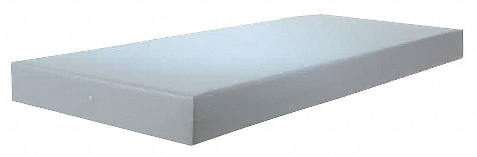 Mattress,  80 in Length,  36 in Width,  6 in Height,  Gray,  Polyurethane Coated Fabric/Foam Core
