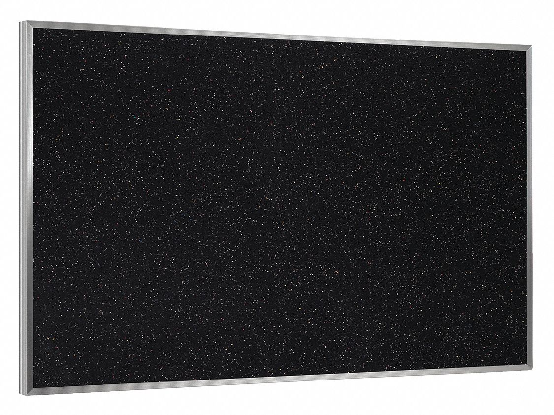 Bulletin Board: Recycled Rubber, Wall Mounted, 36 in Overall Ht, 46 1/2 in Overall Wd, Silver