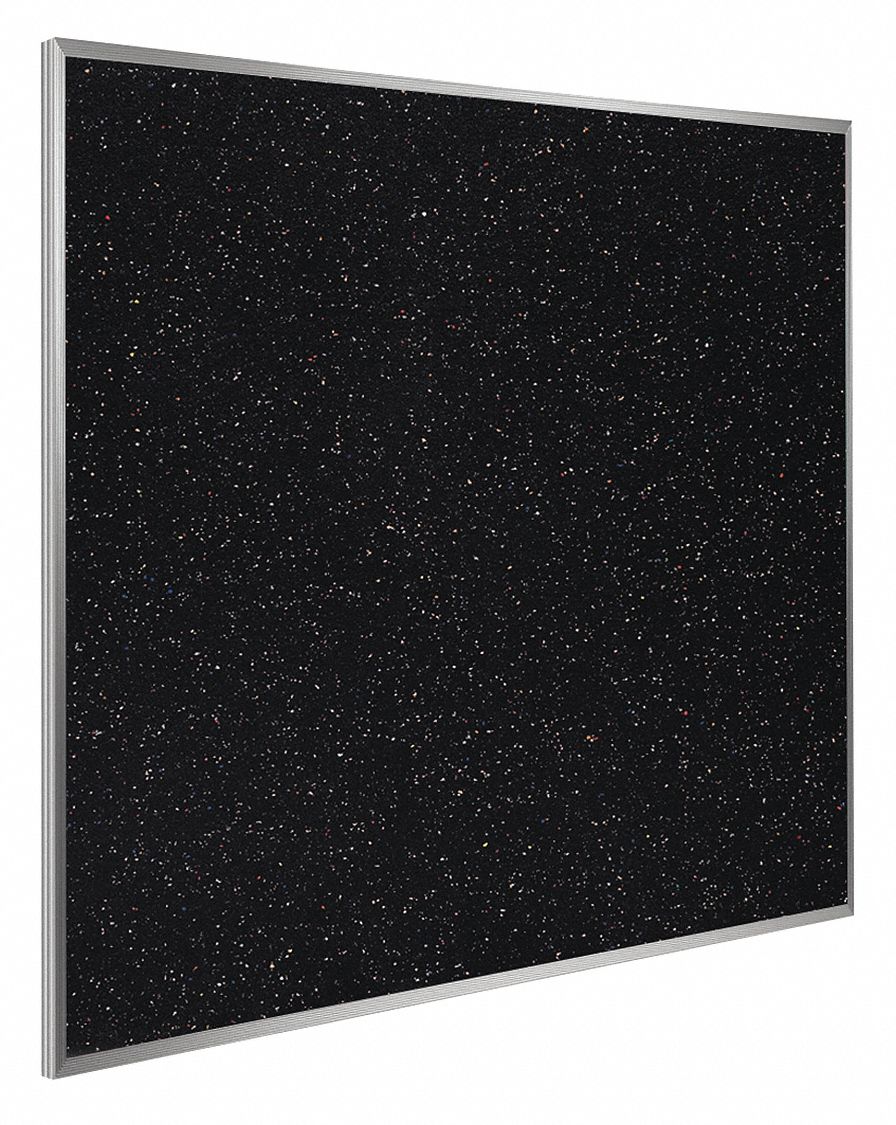 Bulletin Board: Recycled Rubber, Wall Mounted, 48 1/2 in Overall Ht, 48 1/2 in Overall Wd