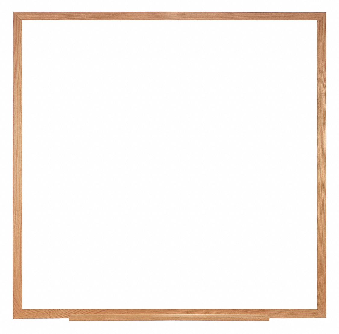 Dry Erase Board: Plastic, Framed Style, Wood Frame, 48 in Overall Ht, 48 in Overall Wd, White