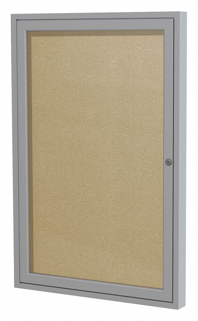 ENCLOSED BULLETIN BOARD,VINYL,36 IN H