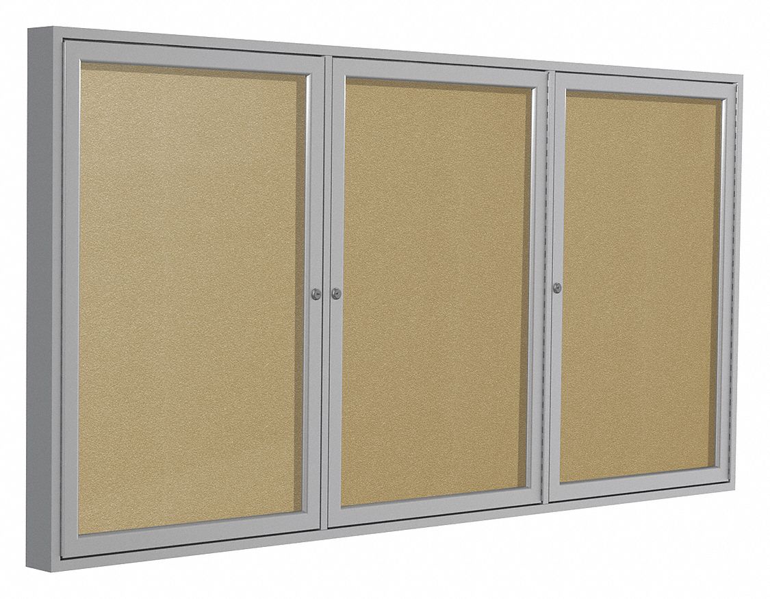 ENCLOSED BULLETIN BOARD,TACK,72 X 36 IN.