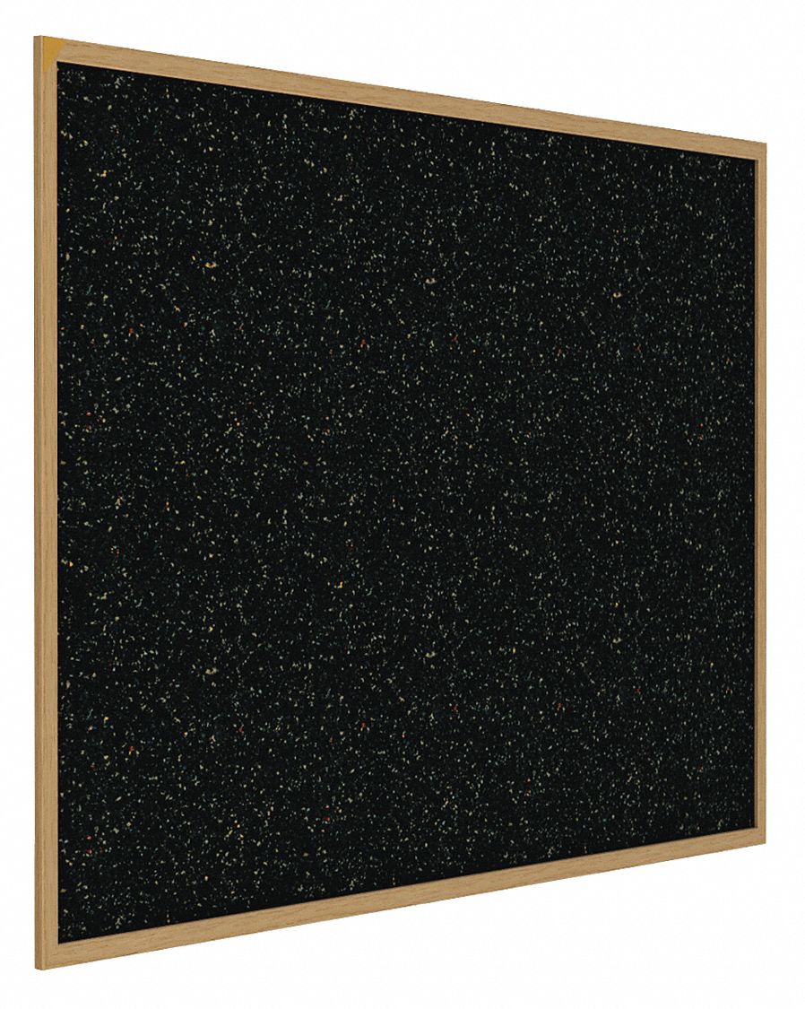Bulletin Board: Recycled Rubber, Wall Mounted, 48 5/8 in Overall Ht, 48 11/16 in Overall Wd