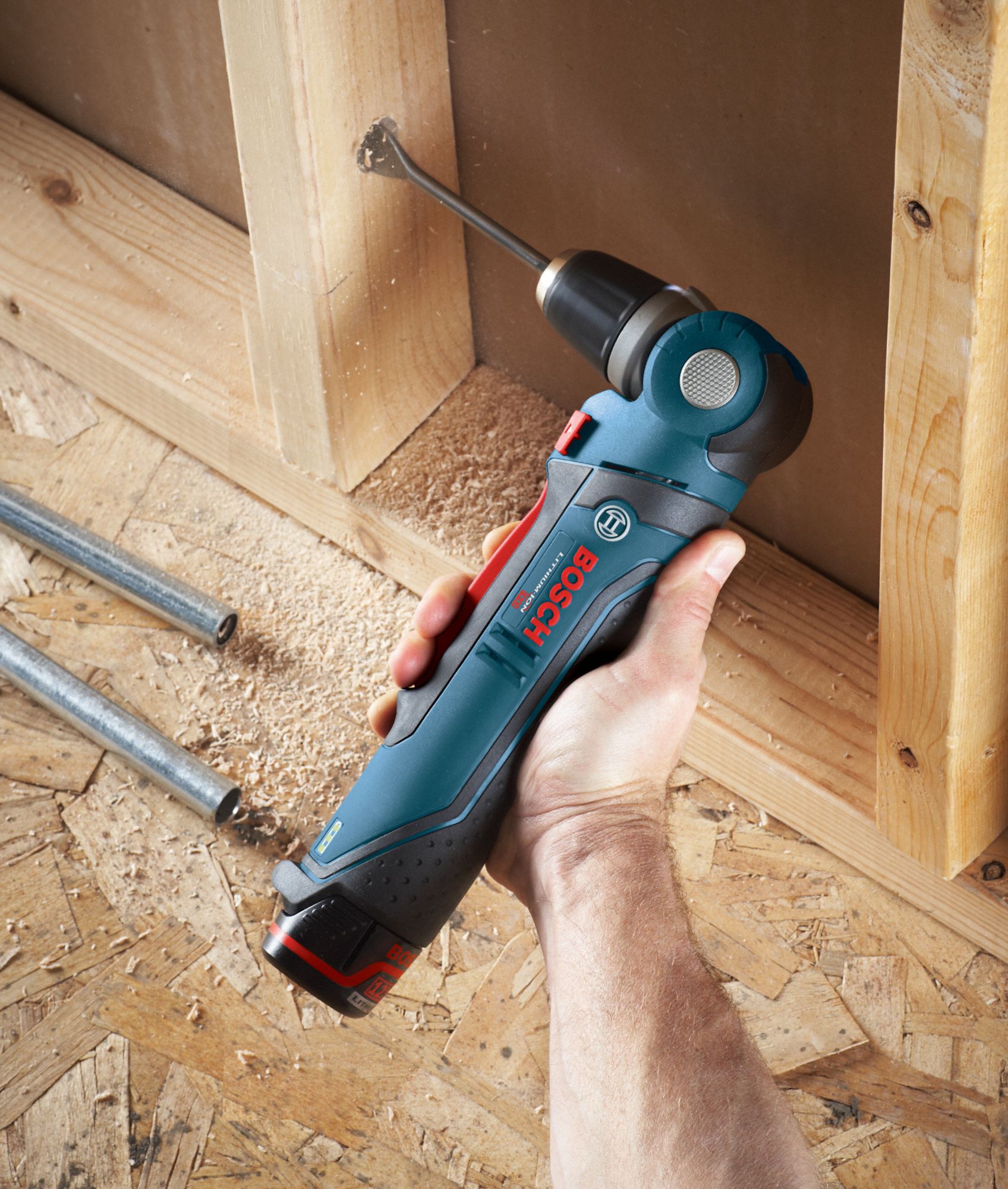 BOSCH Cordless Right Angle Drill Kit, Cordless, 0 inlb to 115 inlb, 3