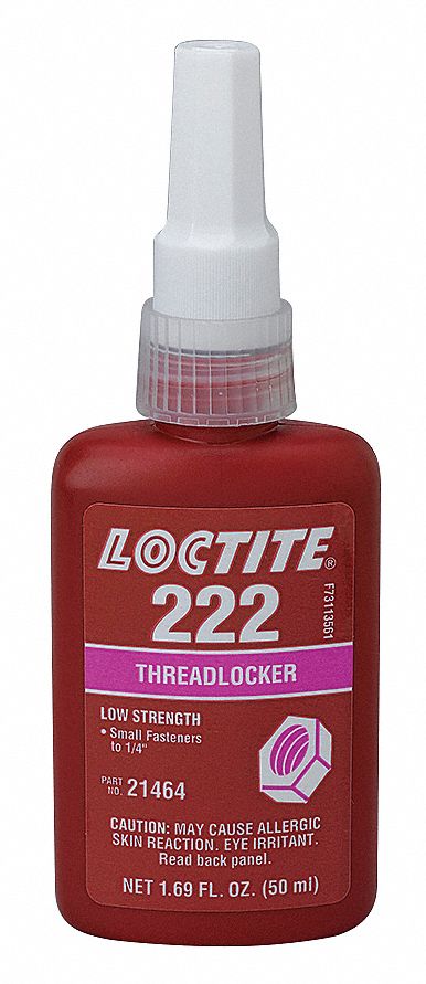 LOW-STRENGTH THREADLOCKER, 222, PURPLE, OIL TOLERANT, 1.69 FL OZ BOTTLE