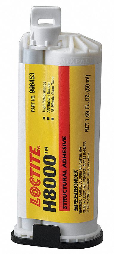 ACRYLIC ADHESIVE, AA H8000, AMBIENT CURED, 50 ML, DUAL-CARTRIDGE, GREEN, PASTE