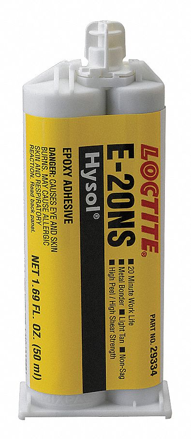 EPOXY ADHESIVE, E-20NS, AMBIENT CURED, 50 ML, DUAL-CARTRIDGE, TAN, GEL