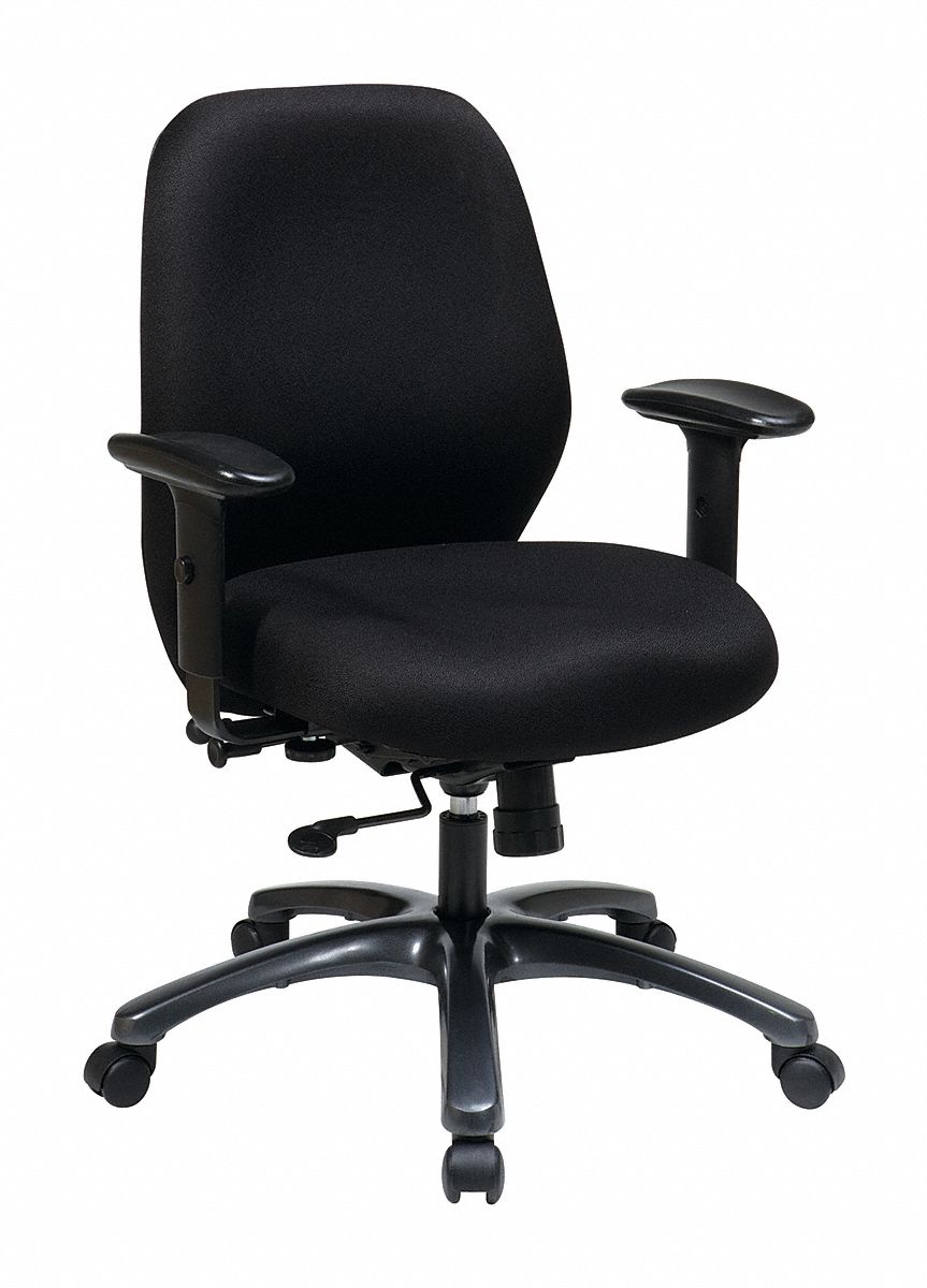 Desk Chair Fabric Black 19-23 Seat Ht