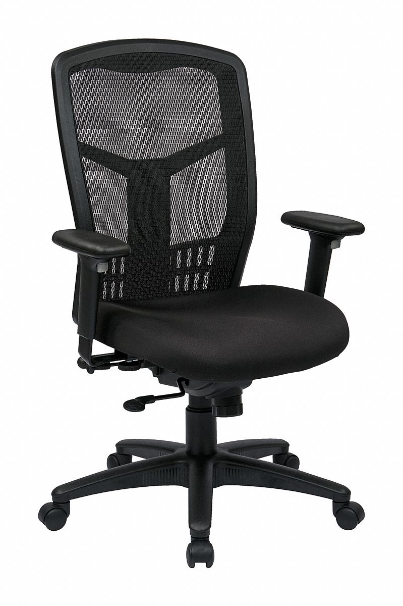 OFFICE STAR Desk Chair, Desk Chair, Gray, Fabric, 18 in to 22 in
