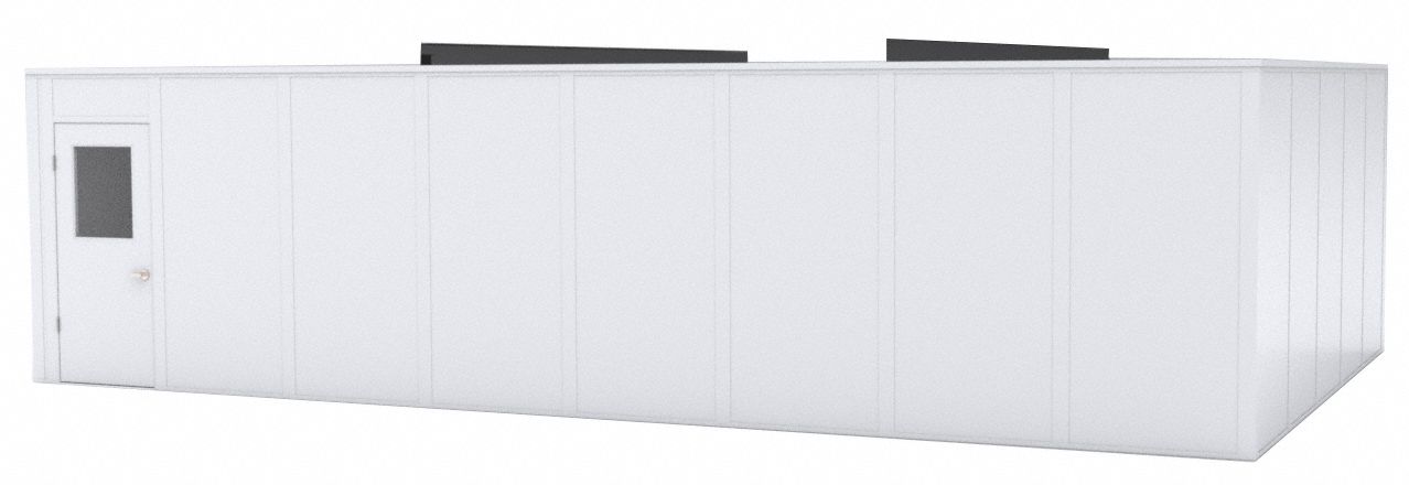 Modular In-Plant Office: 32 ft x 20 ft x 8 ft, 4 Walls, Steel-Covered Drywall, White