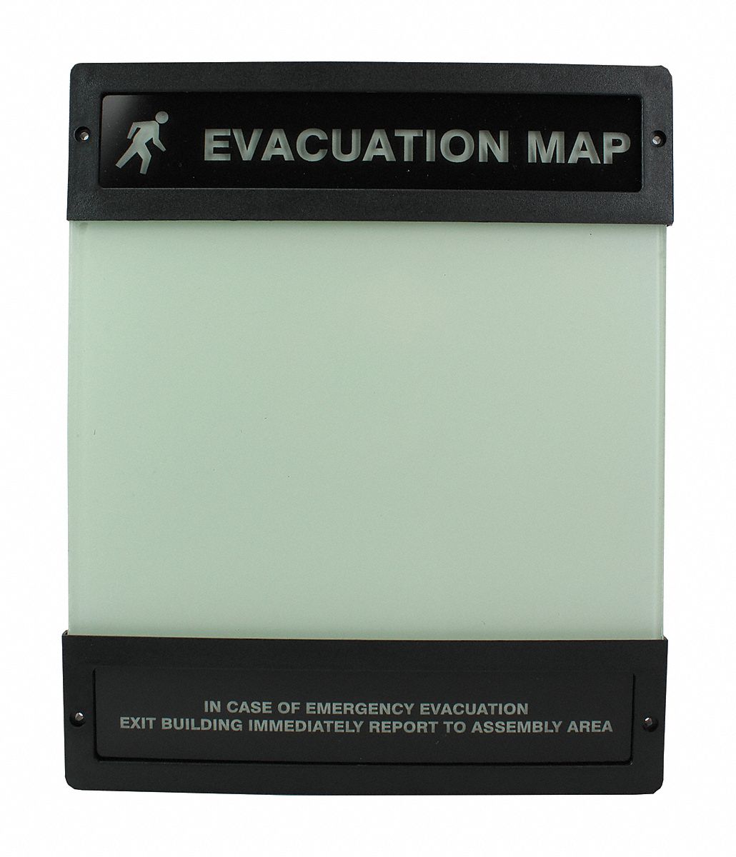 EVACUATION MAP HOLDER,8-1/2 IN. X 11 IN.