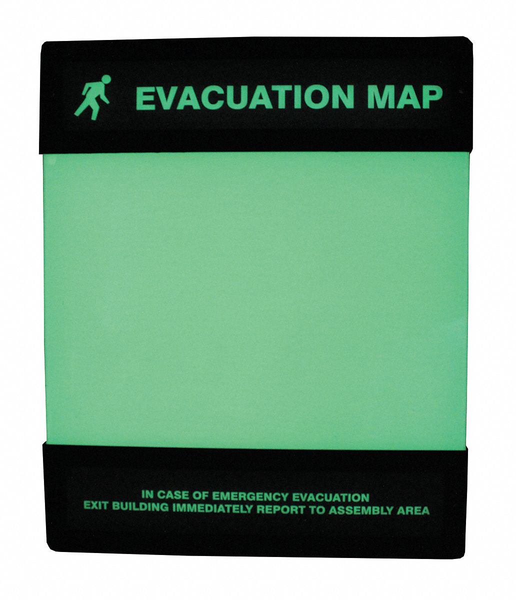 EVACUATION MAP HOLDER,PC,CLEAR,11" H