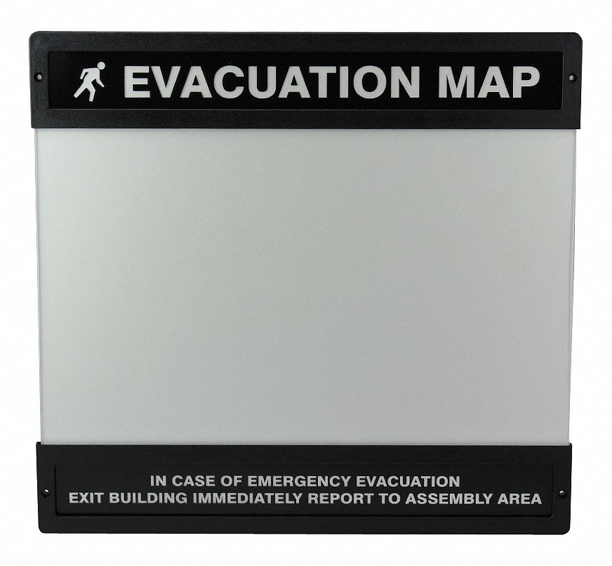 EVACUATION MAP HOLDER,11 IN. X 17 IN.