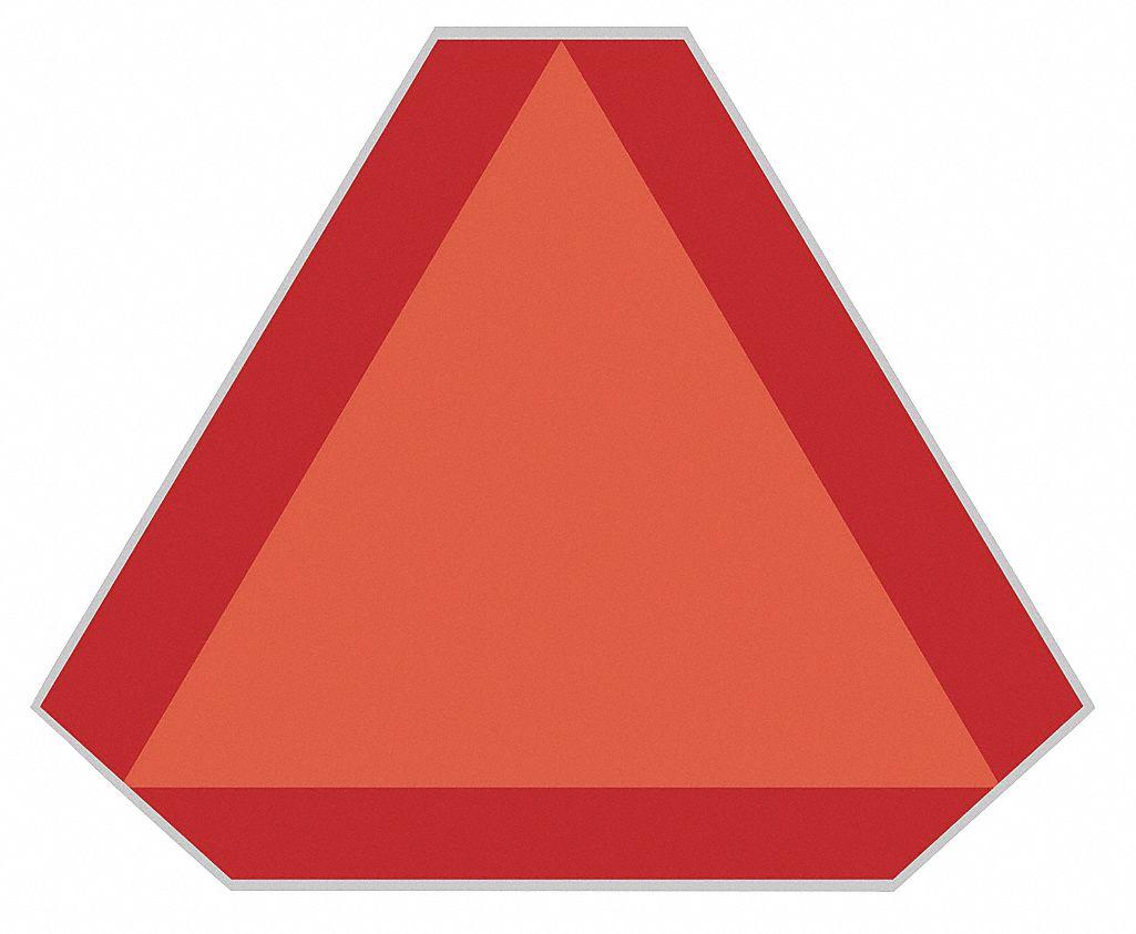 LABELMASTER Triangle Slow Moving Vehicle Sign, Orange, Red L X 14 in W