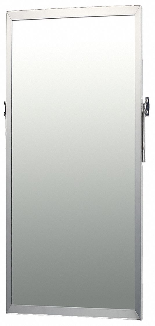 KETCHAM Washroom Mirror Adj Tilt, 18 in Wd, 20 Gauge Type 304 Satin