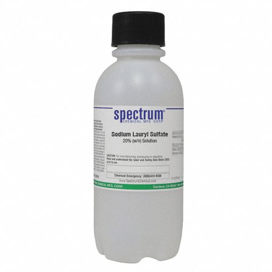 Sodium Lauryl Sulfate, 20 Percent (w/v) Solution: 20% (w/v) Concentration,  Plastic, Bottle, Lab