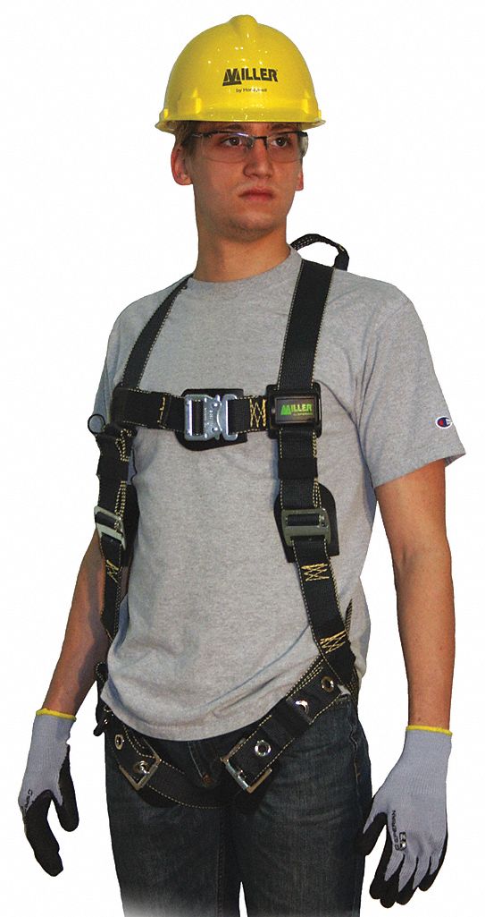 HONEYWELL MILLER FULL BODY HARNESS, VEST, MATING/TONGUE, MATING, L/XL,  PADDED, STEEL - Safety Harnesses - MLRP950-4/UGN