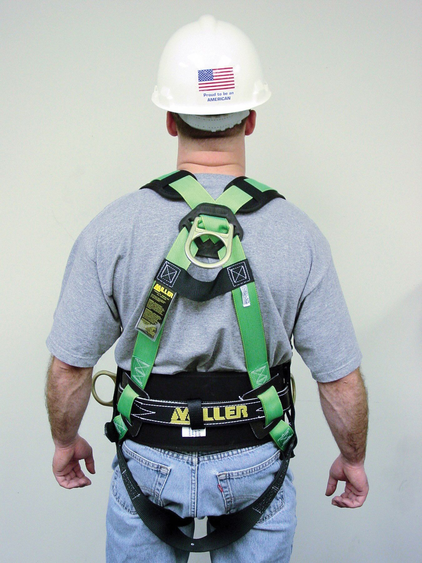 HONEYWELL MILLER Full Body Harness, 400 lb, Green 2XL 19X391650T