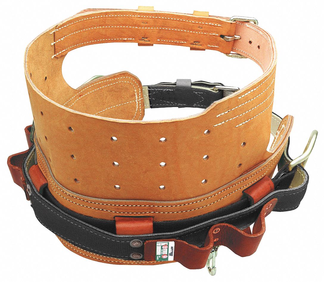 HONEYWELL MILLER Lineman Belt 310 lb Wt Capacity, 4 DRings, Includes