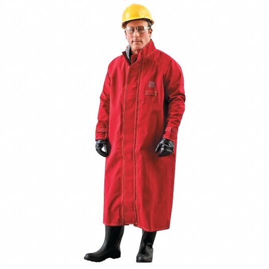 ANSELL, Polyester, Red, Chemical Resistant Coat - 19XZ49|66-663 - Grainger