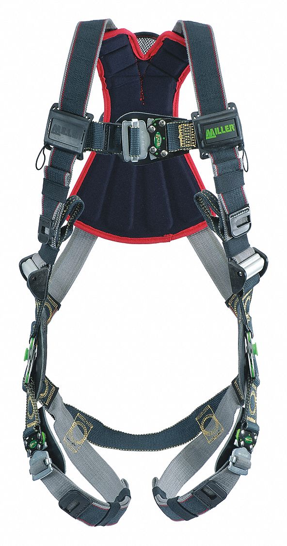 Full Body Harness: Arc Flash, Vest Harness, Quick-Connect / Quick-Connect, Cam, 2XL/3XL, Back